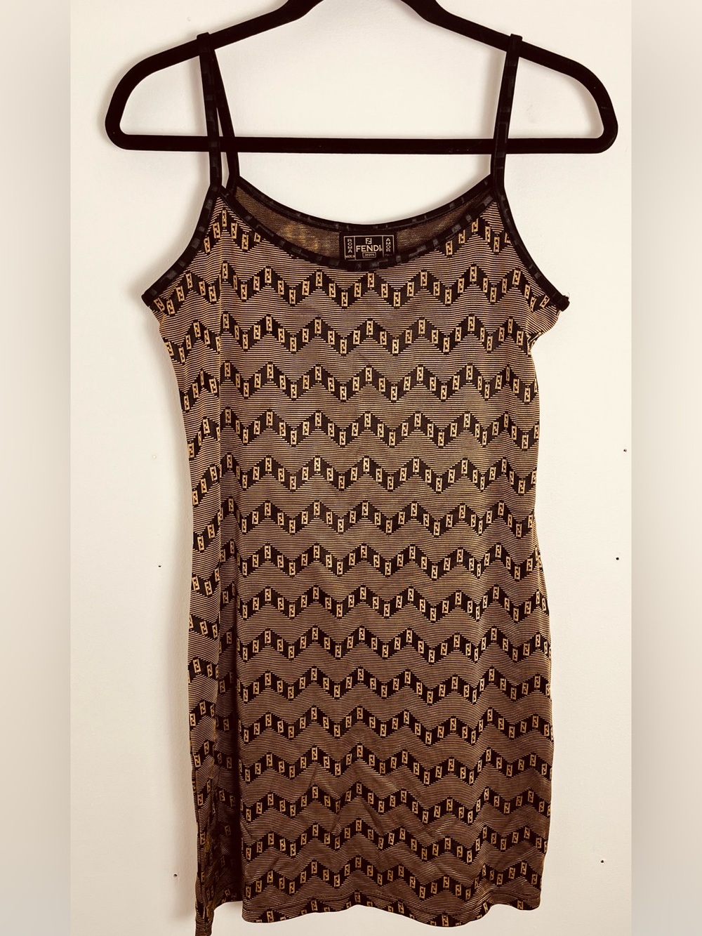 FENDI Monogram Spaghetti Strap Dress